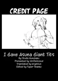 [Studio Nunchaku (Autumm)] Asuna o Bakunyuu ni Shite Mita | I Gave Asuna Giant Tits (Sword Art Online) [English] [Krymsun] [Digital]