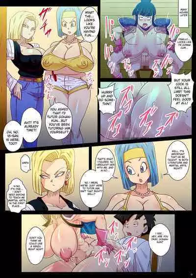 Gohan no Seiyoku Control Chou Tokkun Katei Kyoushi wa Buruma to 18-gou | Gohan's Special Training to Control His Sexual Desire with Bulma and No.18 as His Tutors