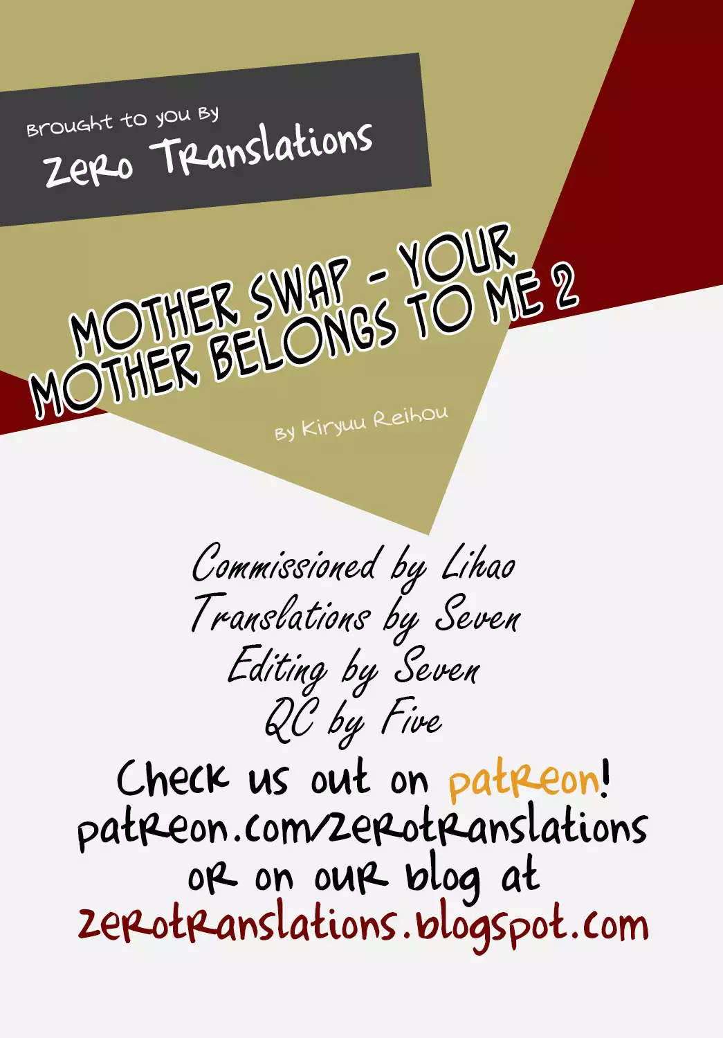 Hahaoya Swap - Omae no Kaa-chan Ore no Mono 2 | Mother Swap - Your Mother Belongs to Me 2