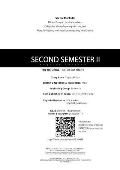 [Snowrich (Iida Toyoyuki)] Second Semester II (Fate/stay night) [English] {2d-market.com} [Decensored] [Digital]